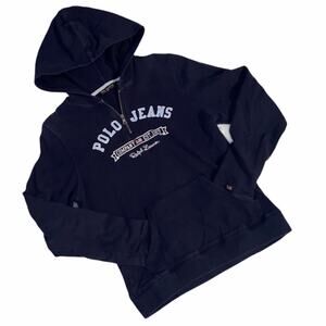 Ralph Lauren Y2K Early 2000s 90s Polo Jeans Navy Graphic Hoodie M10